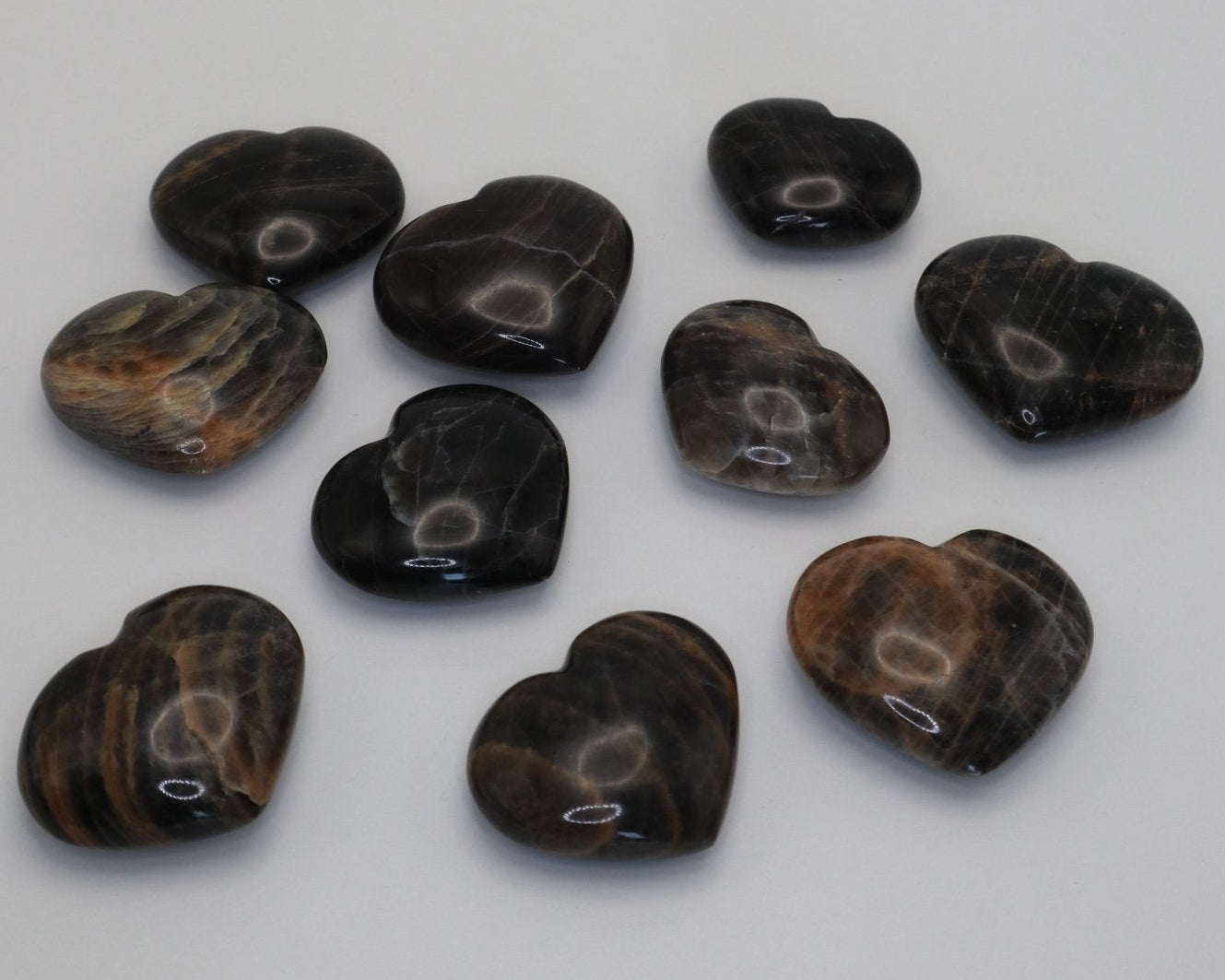Dunkler Mondstein Herz 25 - 40mm