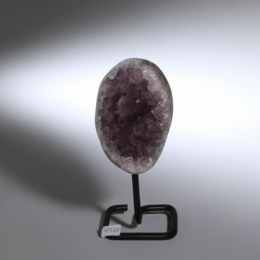 Amethyst poliert auf Metallständer 08