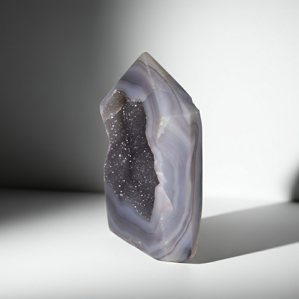 Achat Spitze mit Geode 05